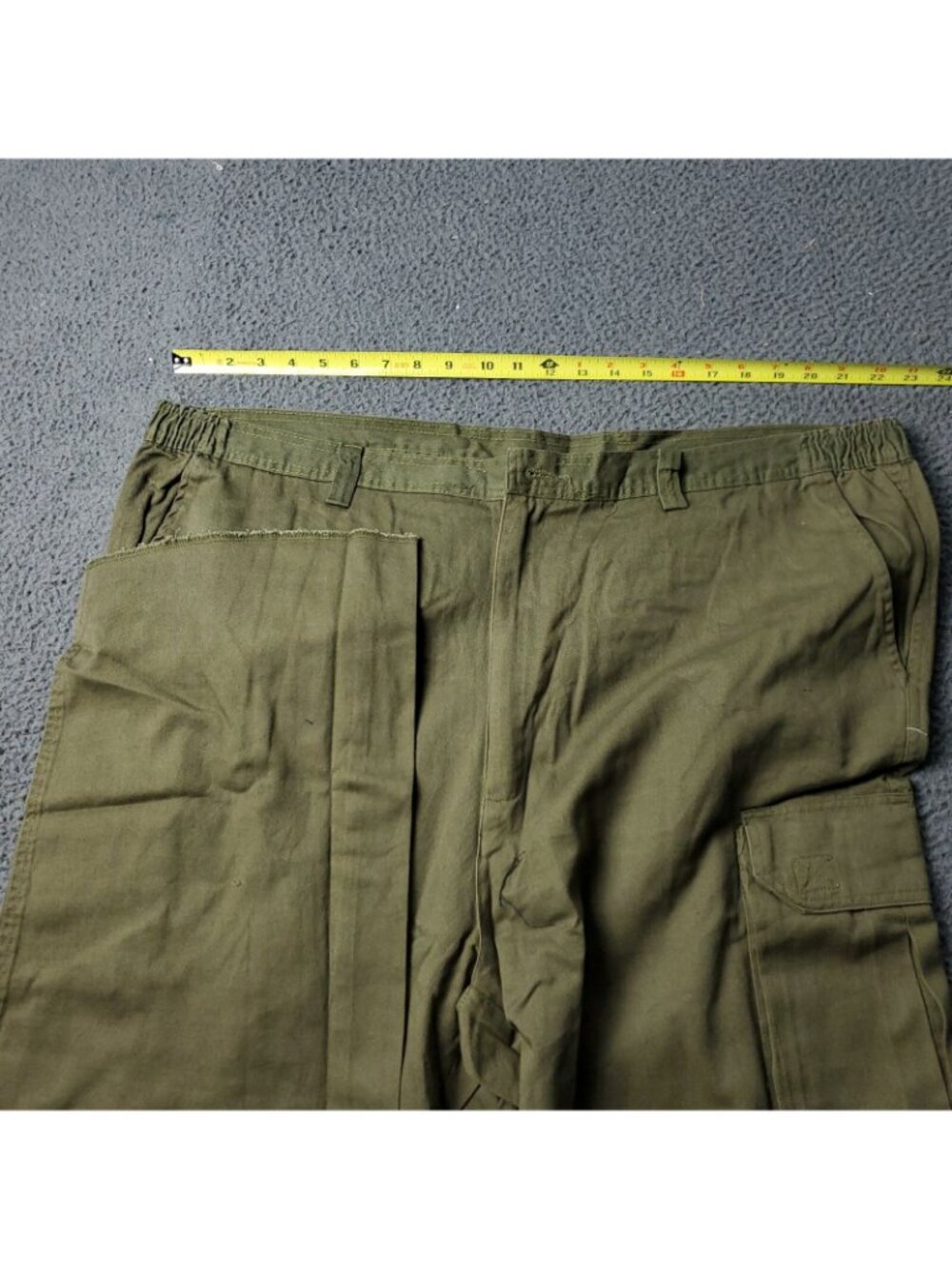 Boulder Creek Cargo Pants Mens 48 x 38 Big Tall Green Chino Khaki Y2K Cotton - Picture 5 of 9
